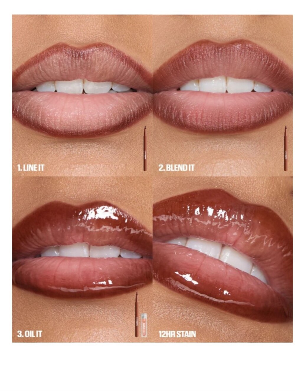 HUDA BEAUTY Strawberry Latte Collection Lip/Blush Set + Heart Mirror NEW - Picture 9 of 16